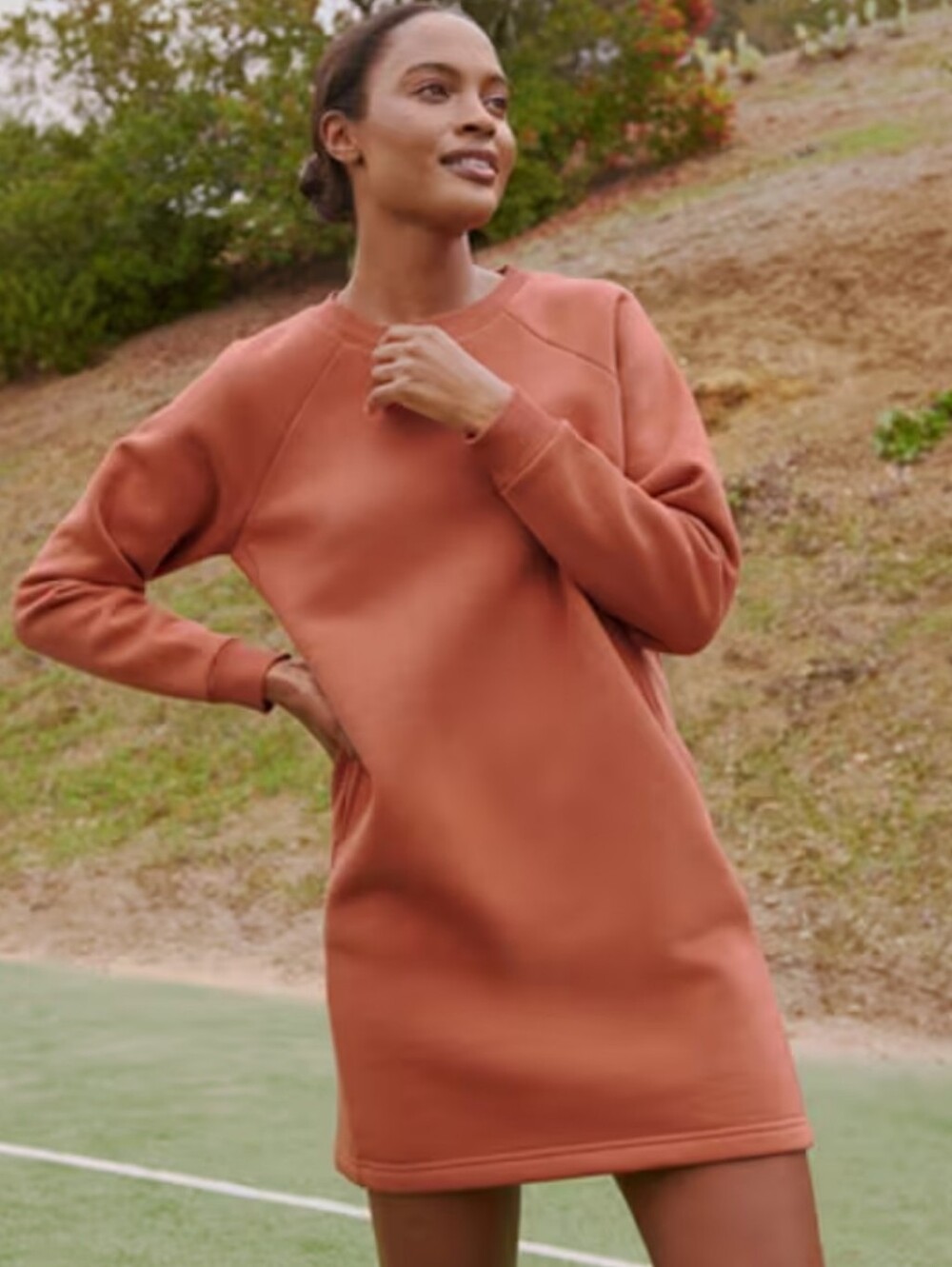 Pact Courtside Pullover Sweatshirt Raglan Sleeves Dress Pockets Minimalist Fall